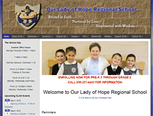 Tablet Screenshot of ourladyofhopecatholicschool.org